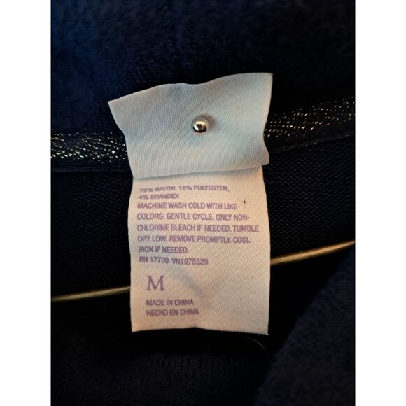 Stars Above Women's Cozy Knit Navy Blue Turtleneck Loungewear Sweater - Size Med - Picture 5 of 10